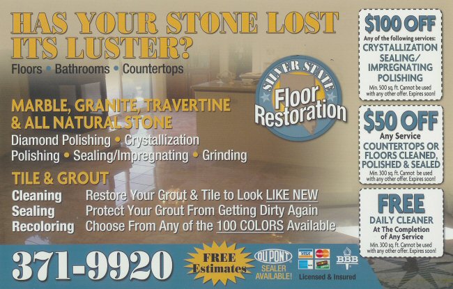 Las Vegas Tile & Grout Cleaning - Silver State Floor Restoration, Las Vegas,  NV Natural Stone Refinishing, Ceramic Tile & Grout Cleaning, Travertine  Polishing, Marble Sealing, Granite Honing & Coloring